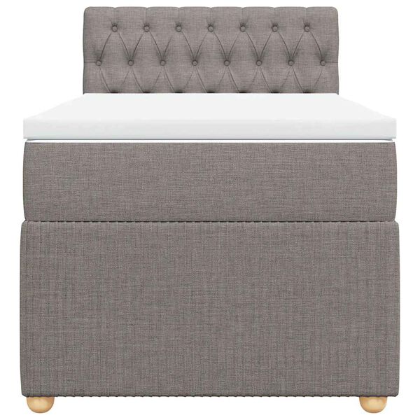 vidaXL Sommier &agrave; lattes de lit avec matelas Taupe 100x200 cm Tissu