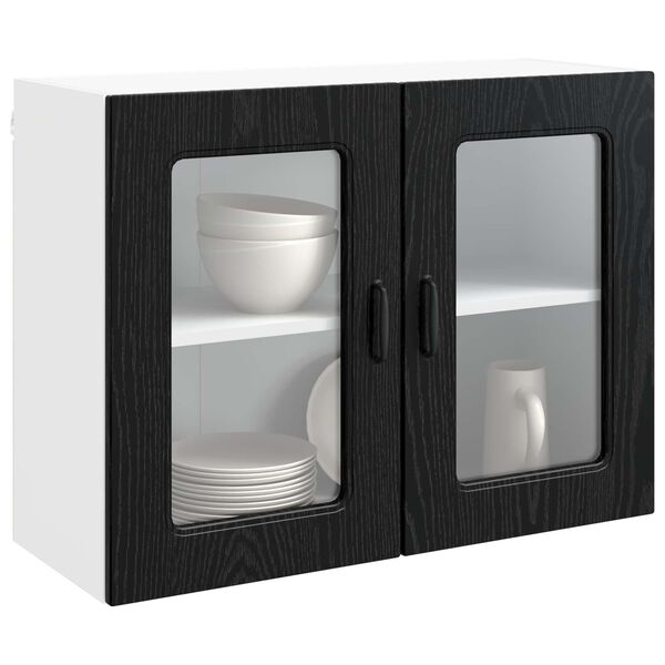 vidaXL Armoire de cuisine avec porte Kalmar Ch&ecirc;ne noir 80 x 31 x 60 cm
