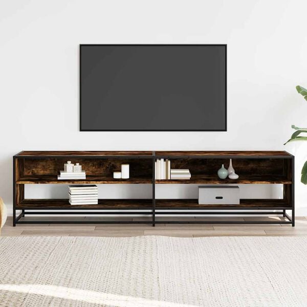 vidaXL Meuble TV ch&ecirc;ne fum&eacute; 180,5x40x46 cm bois d'ing&eacute;nierie