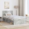 vidaXL Cadre de lit Gris B&eacute;ton 100 x 200 cm Pin massif