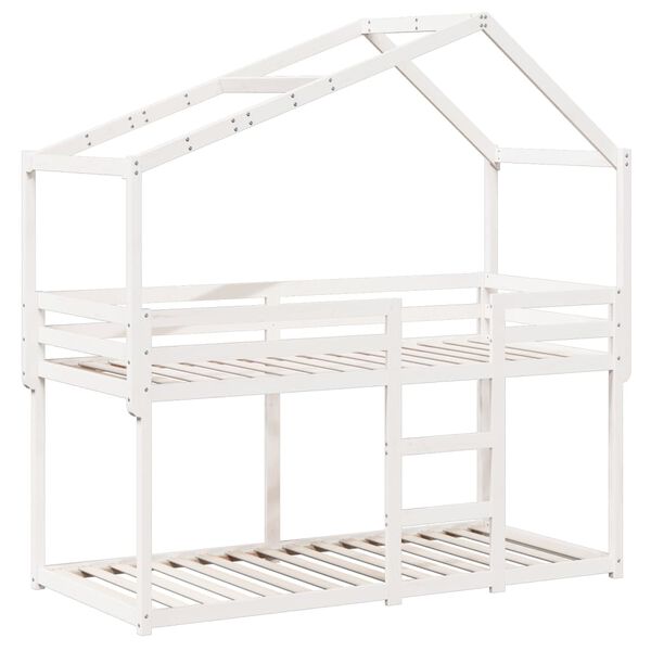 vidaXL Lit superposé sans matelas blanc 90x190 cm bois de pin massif