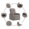 vidaXL Fauteuil inclinable &eacute;lectrique Taupe Tissu