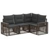 vidaXL Ensemble de canap&eacute; de jardin 4 pc Gris et Gris fonc&eacute; polyrotin