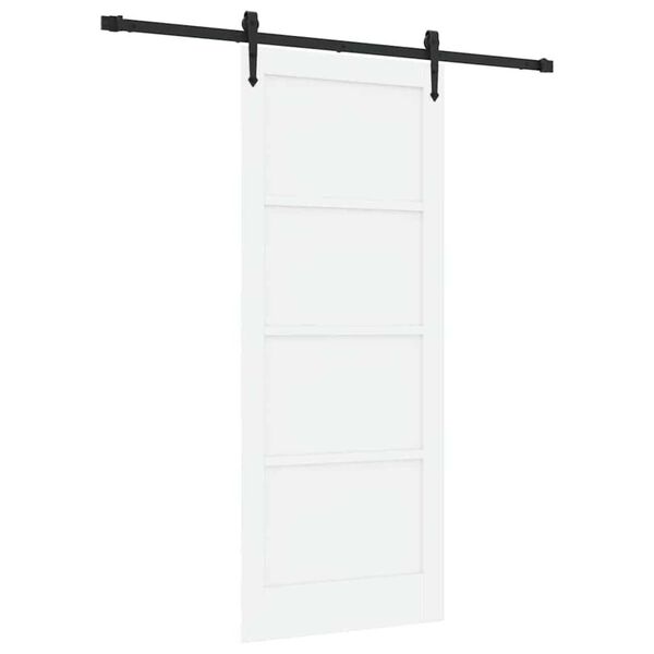 vidaXL Porte coulissante ORKDAL Blanc 83 x 202 cm Pin massif