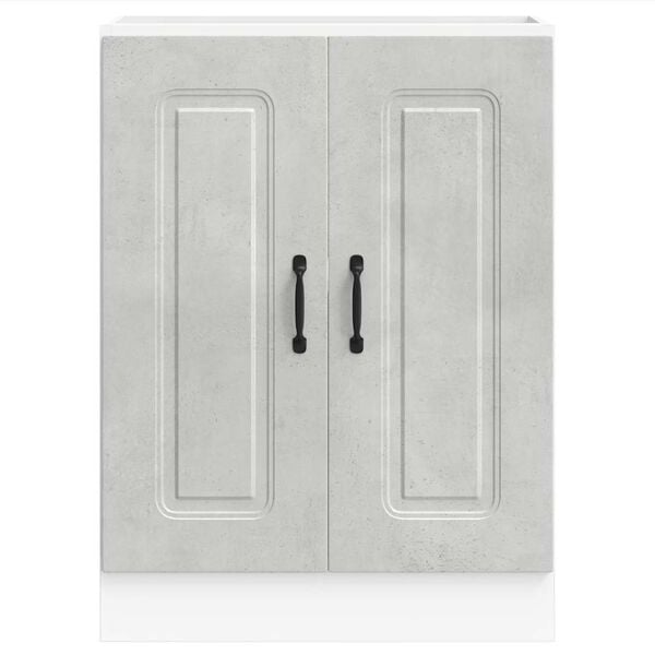 vidaXL Meuble bas pour évier Kalmar gris béton bois d'ingénierie