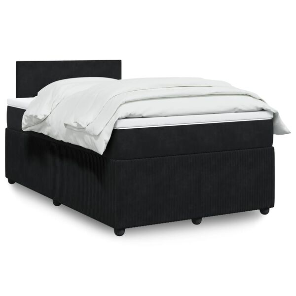 vidaXL Sommier &agrave; lattes de lit avec matelas noir 120x190 cm velours