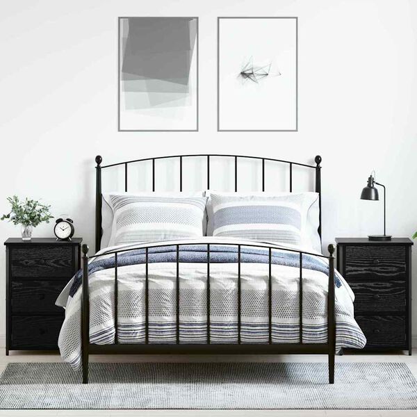 vidaXL Cabinet de chevet avec tiroir 2 pcs Ch&ecirc;ne noir 40 x 36 x 60 cm