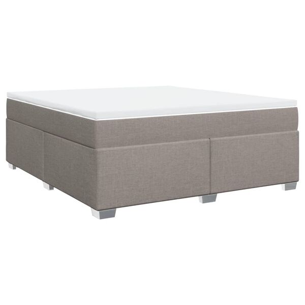 vidaXL Sommier &agrave; lattes de lit avec matelas Taupe 180x200 cm Tissu