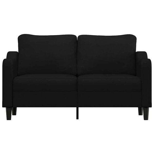 vidaXL Canap&eacute; &agrave; 2 places Noir 140 cm Tissu