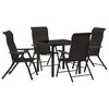vidaXL Ensemble de salle &agrave; manger pour jardin 5 pc Noir caf&eacute;