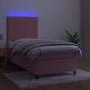 vidaXL Sommier &agrave; lattes de lit et matelas et LED Rose 80x200cm Velours