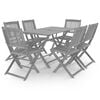 vidaXL Ensemble &agrave; manger de jardin 7 pcs Bois d'acacia massif Gris