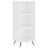 vidaXL Buffet haut Blanc brillant 34,5x34x180 cm Bois d'ing&eacute;nierie