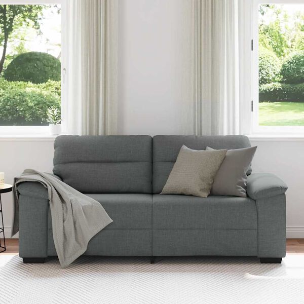 vidaXL Canapé à 2 places gris foncé 140 cm tissu
