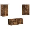 vidaXL Ensemble meuble TV 2 pc Ch&ecirc;ne fum&eacute; Bois d'ing&eacute;nierie