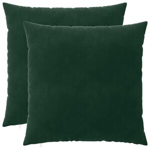 vidaXL Coussin avec oreiller HEERLEN 2 pi&egrave;ces Vert fonc&eacute; Velours