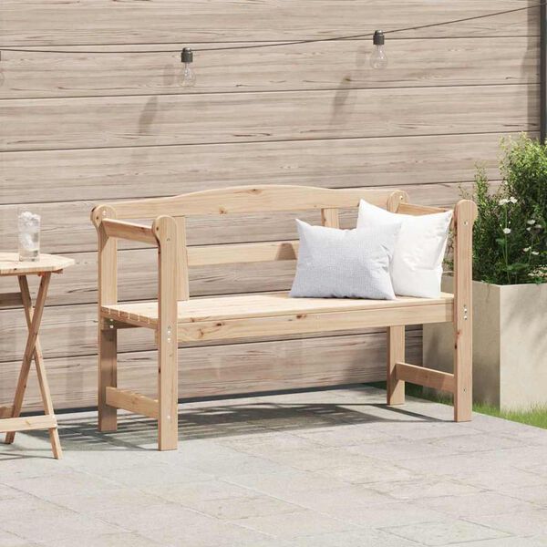 vidaXL Banc ext&eacute;rieur Naturel 119 x 44 x 76 cm Bois de pin massif