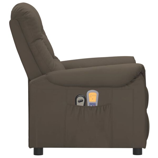vidaXL Fauteuil de massage électrique Gris Similicuir