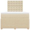 vidaXL Sommier &agrave; lattes de lit avec matelas cr&egrave;me 120x190 cm tissu
