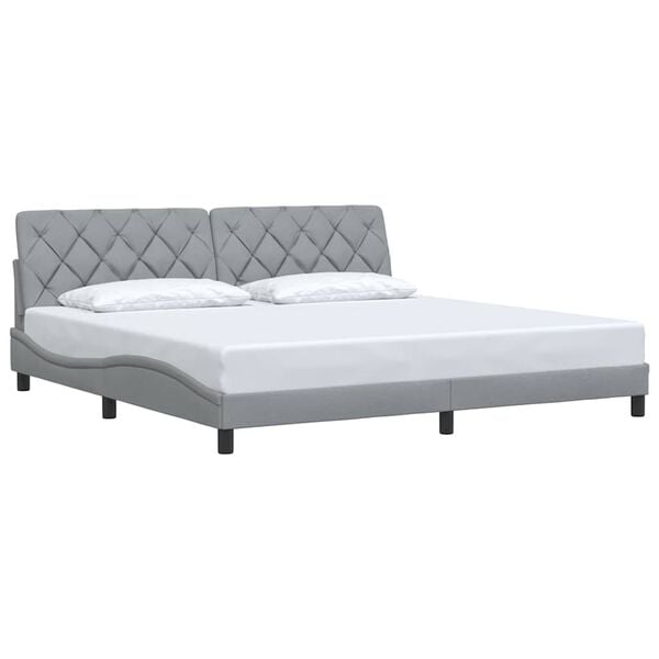 vidaXL Cadre de lit sans matelas gris clair 200x200 cm tissu