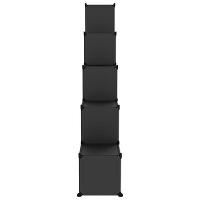 vidaXL Cubes de rangement 15 pcs avec portes Noir PP
