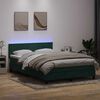 vidaXL Sommier &agrave; lattes de lit et matelas et LED vert fonc&eacute; 160x210cm velours