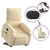 vidaXL Fauteuil inclinable de massage &eacute;lectrique Cr&egrave;me Tissu