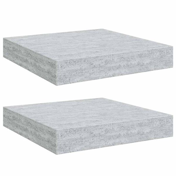 vidaXL &Eacute;tag&egrave;res murales flottantes 2 pcs gris b&eacute;ton 23x23,5x3,8 cm MDF