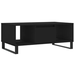 vidaXL Table basse Noir 90x50x36,5 cm Bois d'ing&eacute;nierie