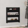 vidaXL Cabinet &agrave; chaussures avec &eacute;tag&egrave;re Ch&ecirc;ne noir 80 x 18 x 90 cm