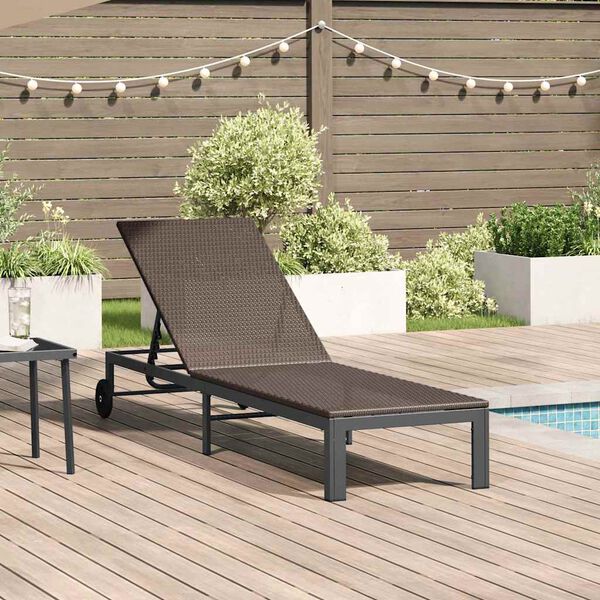 vidaXL Transat 1-personne Marron 60 x 200 x 27cm polyrotin