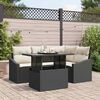 vidaXL Ensemble de canapé de jardin avec coussin 5 pcs Noir et Crème