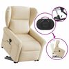 vidaXL Fauteuil inclinable de massage Cr&egrave;me Tissu