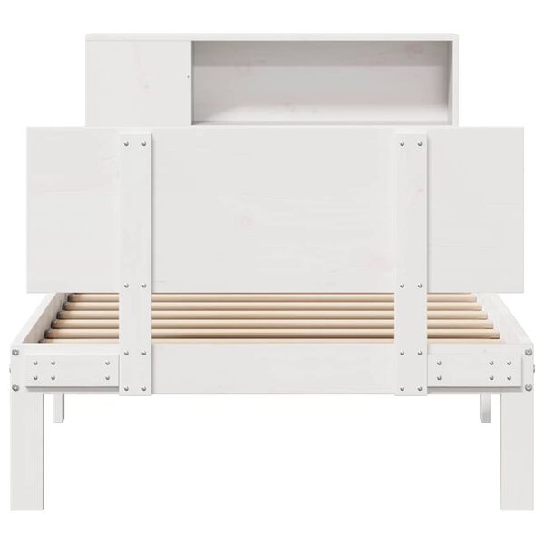 vidaXL Lit biblioth&egrave;que sans matelas blanc 75x190cm bois de pin massif