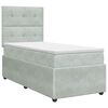 vidaXL Lit boxspring avec matelas Gris clair 90 x 200 cm Velours
