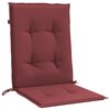 vidaXL Coussins de chaise dossier bas lot de 4 rouge bordeaux m&eacute;lang&eacute;