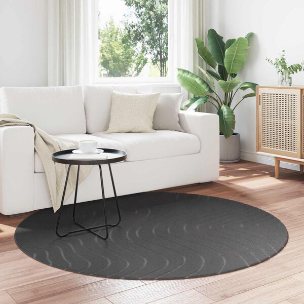 vidaXL Tapis de surface Rond Anthracite &Oslash; 120 CM