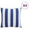 vidaXL Coussins décoratifs lot de 4 bleu et blanc 40x40 cm tissu