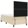 vidaXL Lit &agrave; ressorts avec matelas Cr&egrave;me 90 x 190 cm tissu