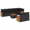 vidaXL Salon de jardin 9 pcs avec coussins noir r&eacute;sine tress&eacute;e