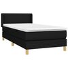vidaXL Sommier &agrave; lattes de lit avec matelas Noir 90x190 cm Tissu