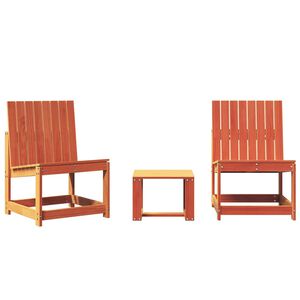vidaXL Salon de jardin 3 pcs cire marron bois de pin massif
