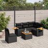 vidaXL Salon de jardin 6 pcs avec coussins noir r&eacute;sine tress&eacute;e