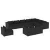 vidaXL Salon de jardin 10 pcs avec coussins R&eacute;sine tress&eacute;e Noir