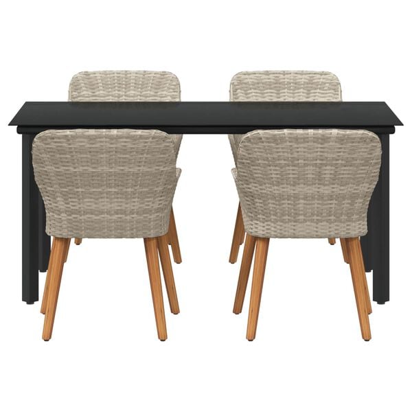 vidaXL Ensemble de salle à manger pour jardin 5 pcs Gris clair