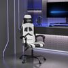 vidaXL Chaise de jeu pivotante Blanc et noir Similicuir