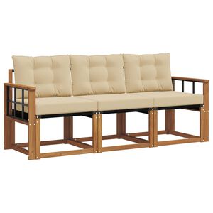 vidaXL Ensemble de canap&eacute;s d'ext&eacute;rieur 3 pcs Naturel et Beige