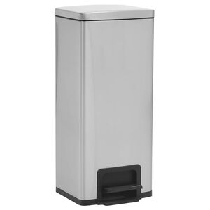 vidaXL Poubelle &agrave; p&eacute;dale anti-empreinte 30 L Argent&eacute; Acier inoxydable
