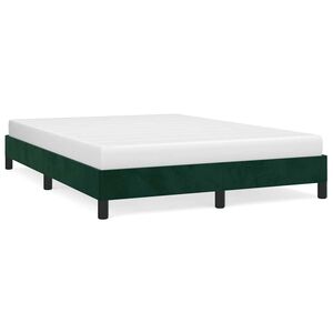 vidaXL Cadre de lit sans matelas vert fonc&eacute; 140x190 cm velours
