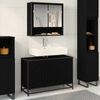 vidaXL Cabinet de salle de bain avec porte Ch&ecirc;ne noir 90 x 33 x 60 cm